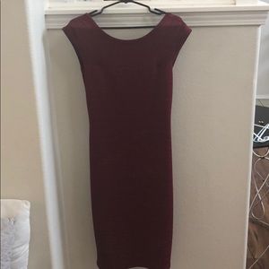 Over the knee burgundy dress